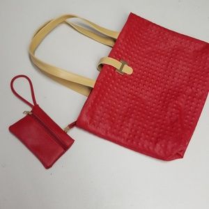 NIP Elegant Zip Tote with Organizer Wristlet
